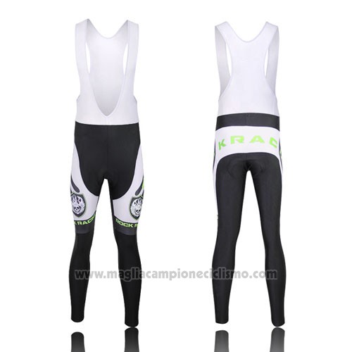 2013 Abbigliamento Ciclismo Rock Racing Nero e Verde Manica Lunga e Salopette